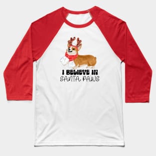 Santa Paws Corgi Shirt Dog Santa Baseball T-Shirt